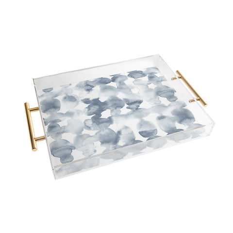 Jacqueline Maldonado Dye Ovals Bue Fog Acrylic Tray