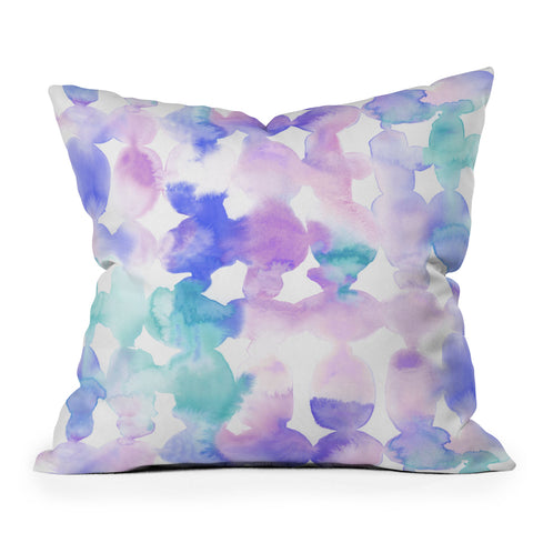 Jacqueline Maldonado Dye Ovals Pink Turquoise Outdoor Throw Pillow