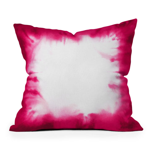 Jacqueline Maldonado Edge Dye Fuchsia Outdoor Throw Pillow