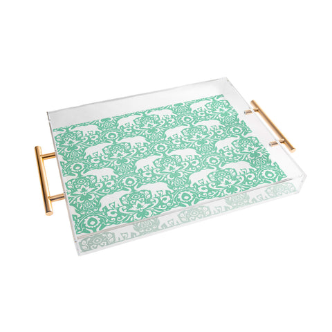 Jacqueline Maldonado Elephant Damask Hemlock Acrylic Tray
