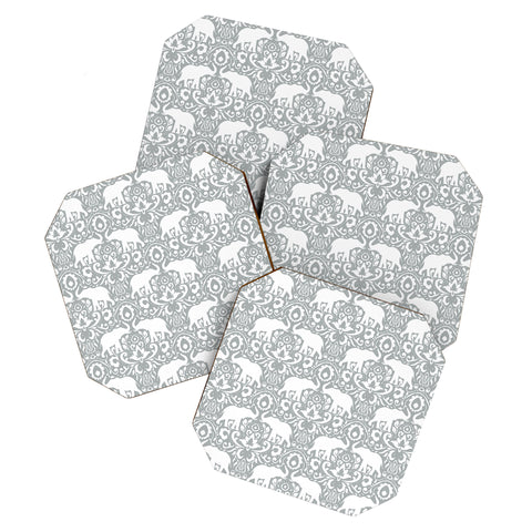 Jacqueline Maldonado Elephant Damask Paloma Coaster Set