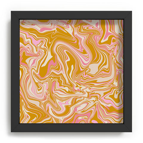 Jacqueline Maldonado Groovy Marble Pink Ochre Recessed Framing Square