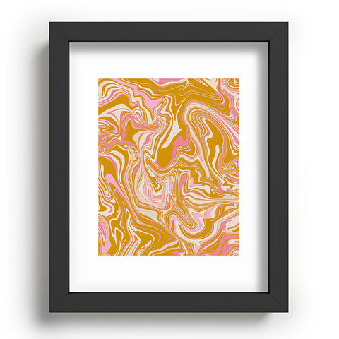 Jacqueline Maldonado Groovy Marble Pink Ochre Recessed Framing Rectangle