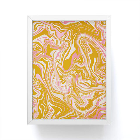 Jacqueline Maldonado Groovy Marble Pink Ochre Framed Mini Art Print
