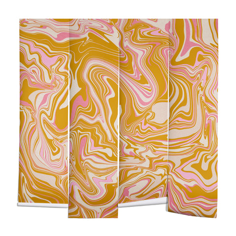 Jacqueline Maldonado Groovy Marble Pink Ochre Wall Mural
