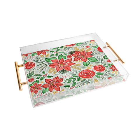 Jacqueline Maldonado Lively Christmas Floral Acrylic Tray