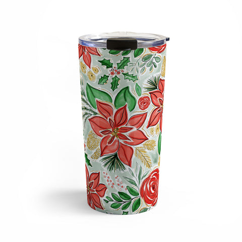 Jacqueline Maldonado Lively Christmas Floral Travel Mug