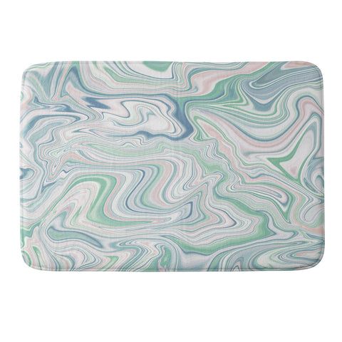 Jacqueline Maldonado Love Spell Marble Green Pink Memory Foam Bath Mat