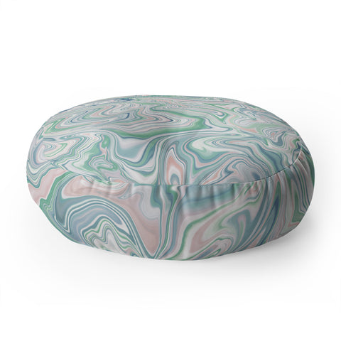 Jacqueline Maldonado Love Spell Marble Green Pink Floor Pillow Round