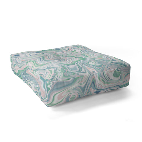 Jacqueline Maldonado Love Spell Marble Green Pink Floor Pillow Square