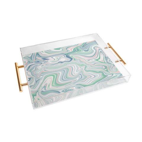 Jacqueline Maldonado Love Spell Marble Green Pink Acrylic Tray