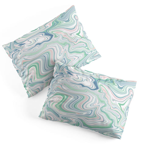Jacqueline Maldonado Love Spell Marble Green Pink Pillow Shams