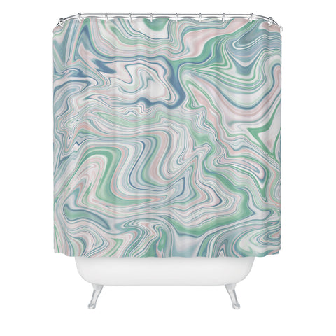 Jacqueline Maldonado Love Spell Marble Green Pink Shower Curtain