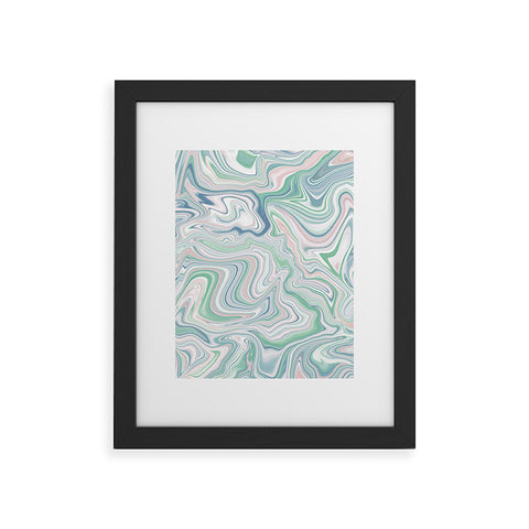 Jacqueline Maldonado Love Spell Marble Green Pink Framed Art Print