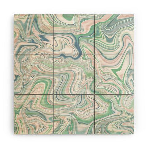Jacqueline Maldonado Love Spell Marble Green Pink Wood Wall Mural