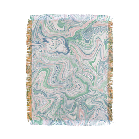 Jacqueline Maldonado Love Spell Marble Green Pink Throw Blanket