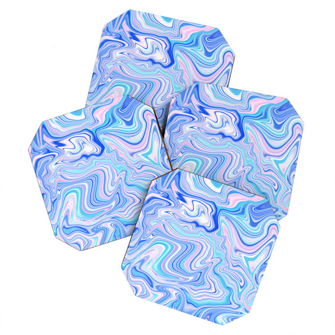 Jacqueline Maldonado Love Spell Marble Turquoise Coaster Set