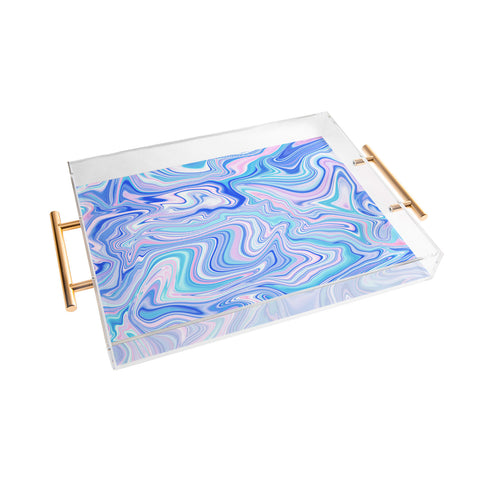 Jacqueline Maldonado Love Spell Marble Turquoise Acrylic Tray