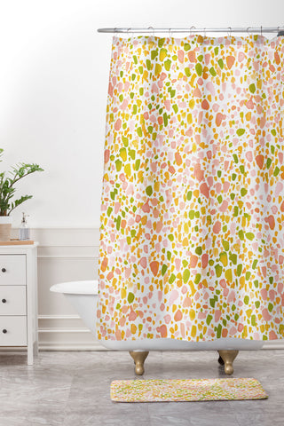 Jacqueline Maldonado Magic Terrazzo Citrus Shower Curtain And Mat
