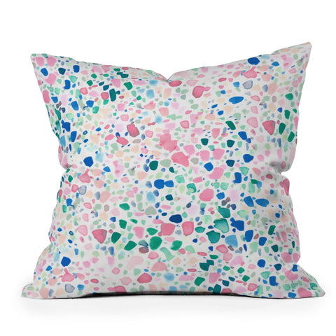 Jacqueline Maldonado Magic Terrazzo Pink Outdoor Throw Pillow