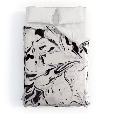 Jacqueline Maldonado Marble Cool Black Duvet Cover
