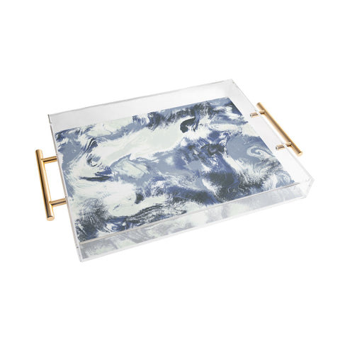 Jacqueline Maldonado Marble Mist Blue Acrylic Tray