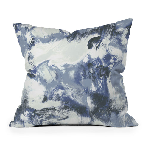 Jacqueline Maldonado Marble Mist Blue Outdoor Throw Pillow