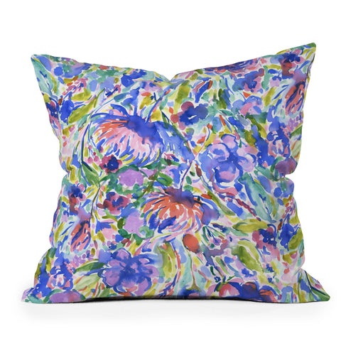 Jacqueline Maldonado Maximal Floral Wild Free Outdoor Throw Pillow
