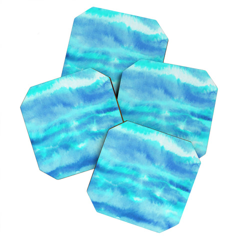 Jacqueline Maldonado Ombre Waves Blue Green Coaster Set