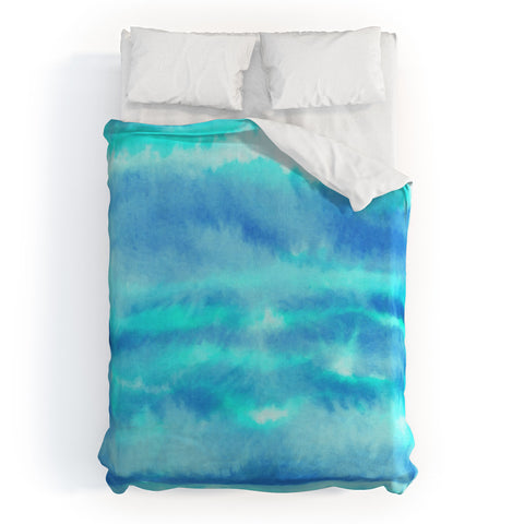 Jacqueline Maldonado Ombre Waves Blue Green Duvet Cover