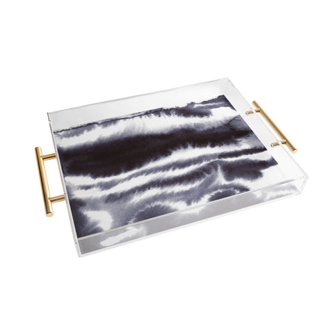 Jacqueline Maldonado Ombre Waves Cool Black Acrylic Tray