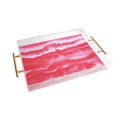 Jacqueline Maldonado Ombre Waves Coral Acrylic Tray