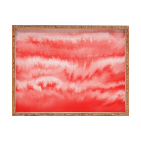 Jacqueline Maldonado Ombre Waves Persimmon Rectangular Tray