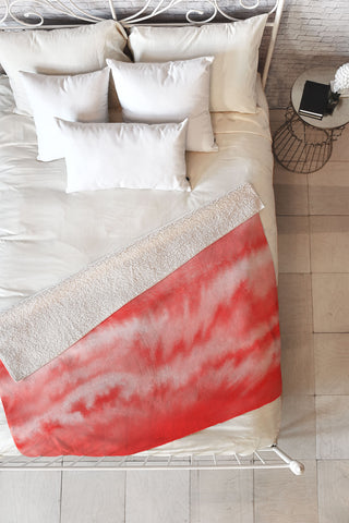 Jacqueline Maldonado Ombre Waves Persimmon Fleece Throw Blanket