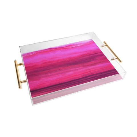 Jacqueline Maldonado Ombre Waves Sunset Acrylic Tray