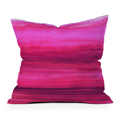 Jacqueline Maldonado Ombre Waves Sunset Outdoor Throw Pillow