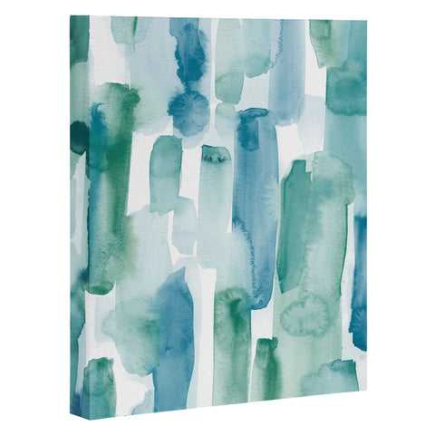 Jacqueline Maldonado Organic Dashes Blue Green Art Canvas