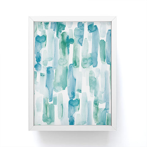 Jacqueline Maldonado Organic Dashes Blue Green Framed Mini Art Print