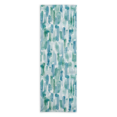 Jacqueline Maldonado Organic Dashes Blue Green Yoga Towel