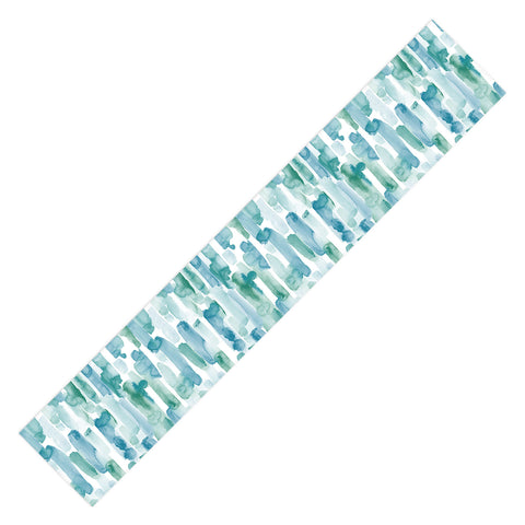 Jacqueline Maldonado Organic Dashes Blue Green Table Runner