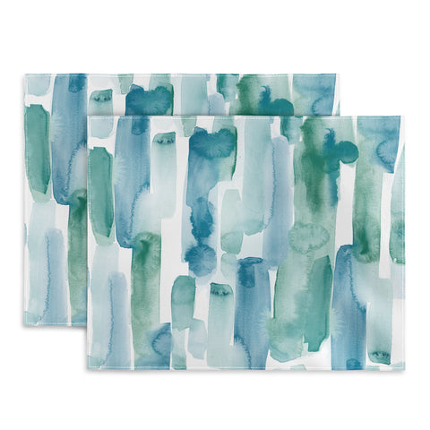 Jacqueline Maldonado Organic Dashes Blue Green Placemat