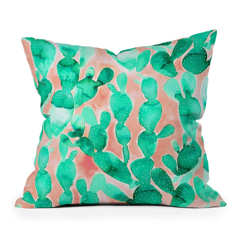 Jacqueline Maldonado Paddle Cactus Blush Outdoor Throw Pillow