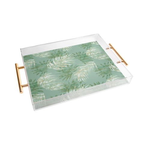 Jacqueline Maldonado Palms Overlay Green Acrylic Tray