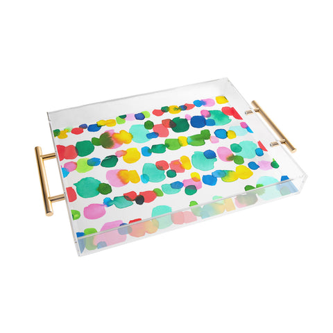 Jacqueline Maldonado Paradise Watercolor Dots Acrylic Tray