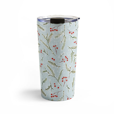 Jacqueline Maldonado Pine and Berries Cool Blue Travel Mug