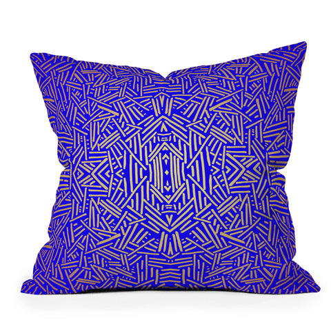 Jacqueline Maldonado Radiate Gold Royal Outdoor Throw Pillow