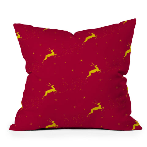 Jacqueline Maldonado Reindeer Stars Outdoor Throw Pillow
