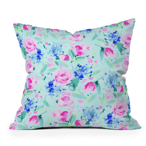 Jacqueline Maldonado Scattered Lovers Mint Outdoor Throw Pillow