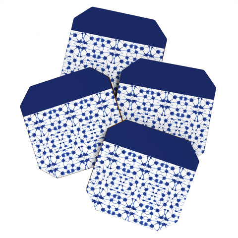 Jacqueline Maldonado Shibori Colorblock Blue Coaster Set