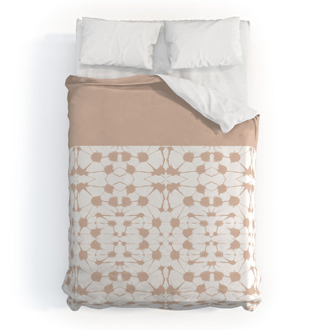 Jacqueline Maldonado Shibori Colorblock Nude Pink Duvet Cover